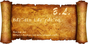 Bódis Lóránt névjegykártya