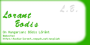 lorant bodis business card